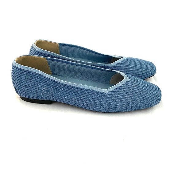 Vivaia Margot stretch knit ballet flats Womens 42 denim blue walking washable - Picture 7 of 11